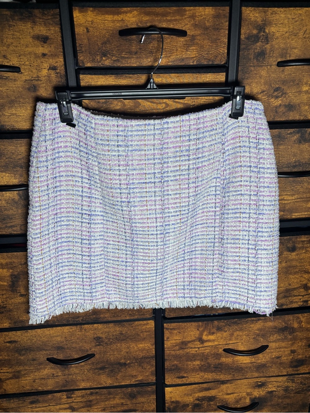 CeCe Lavender Tweed Mini Skirt with Pastel Accents NWT 12 - Picture 3 of 12